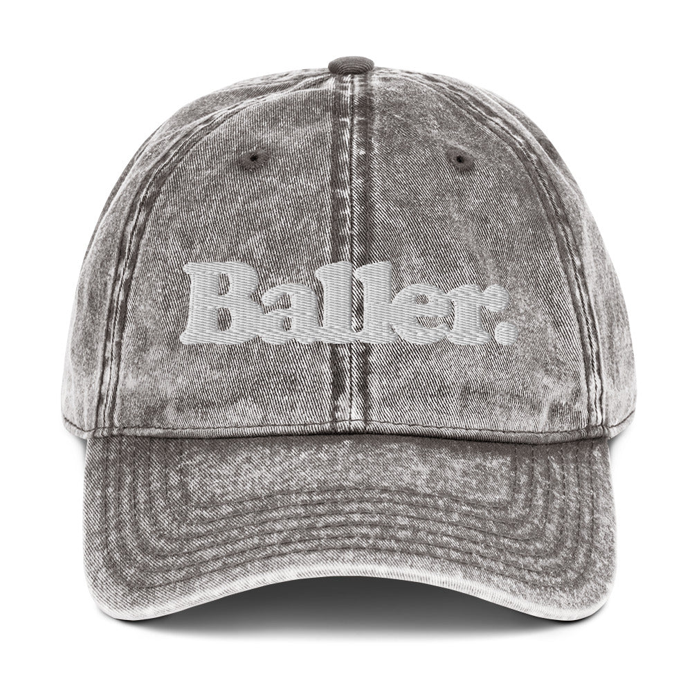 Baller Platinum Edition Signature Vintage Cap - BALLER MERCH